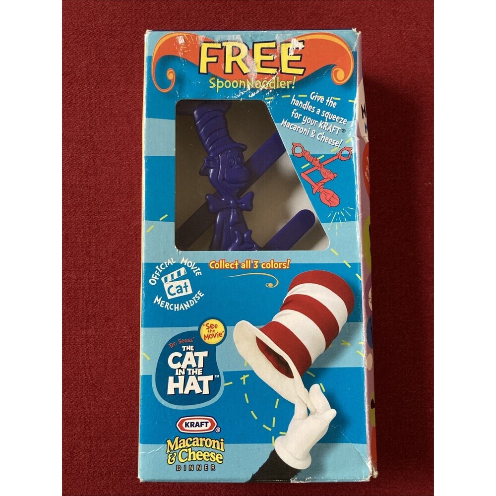 New Kraft Macaroni & Cheese Dr Seuss Cat in the Hat SpoonNoodler. Blue 2003